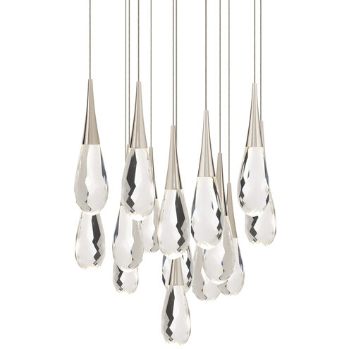 Beyond Hibiscus LED 23 inch Polished Nickel Multi-Light Pendant Ceiling Light, Round Canopy