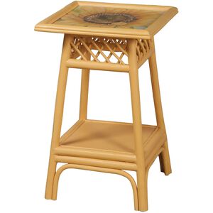 Rattan 26 X 16 inch Yellow Accent Table