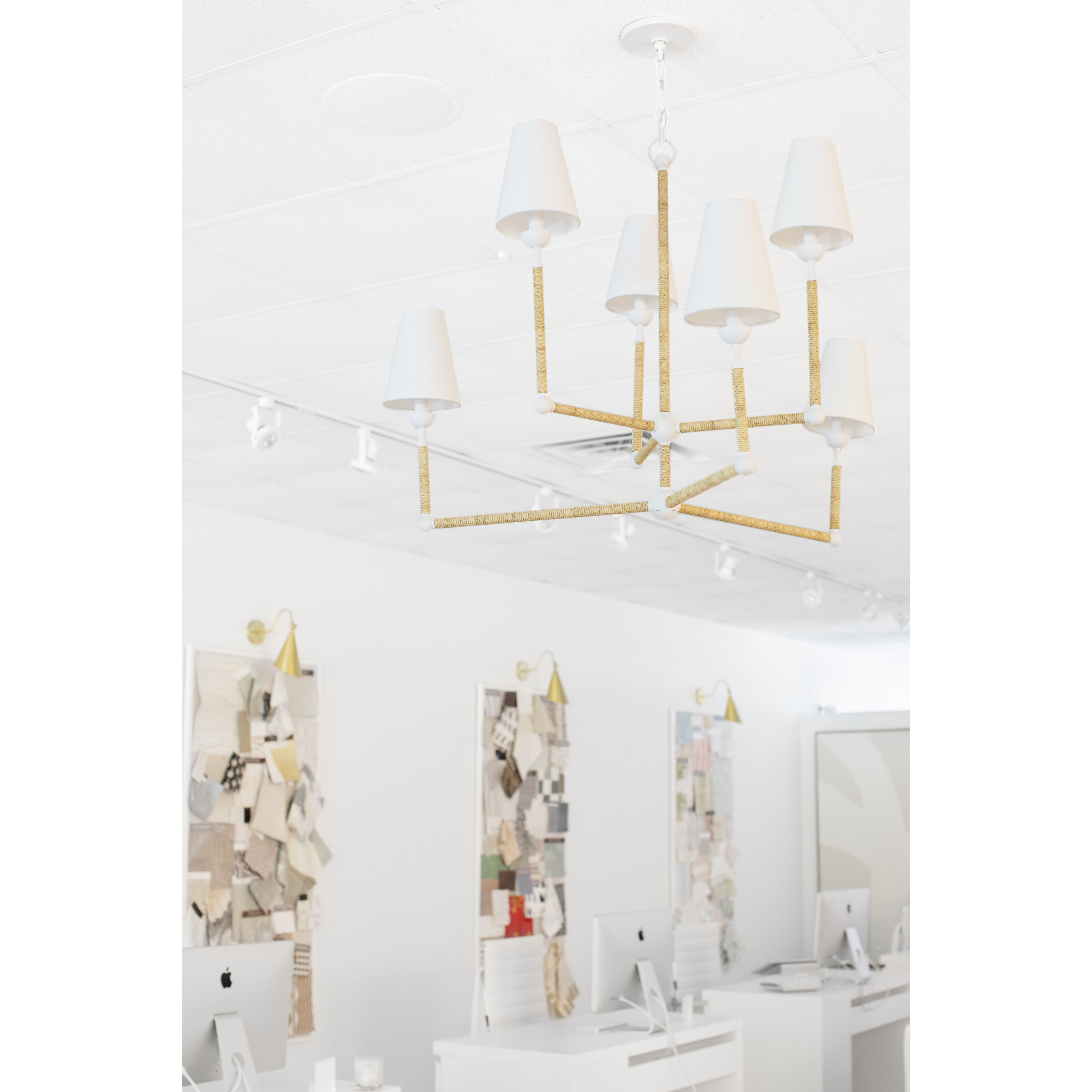 Mariana 6 Light 41 inch Textured White Chandelier Ceiling Light