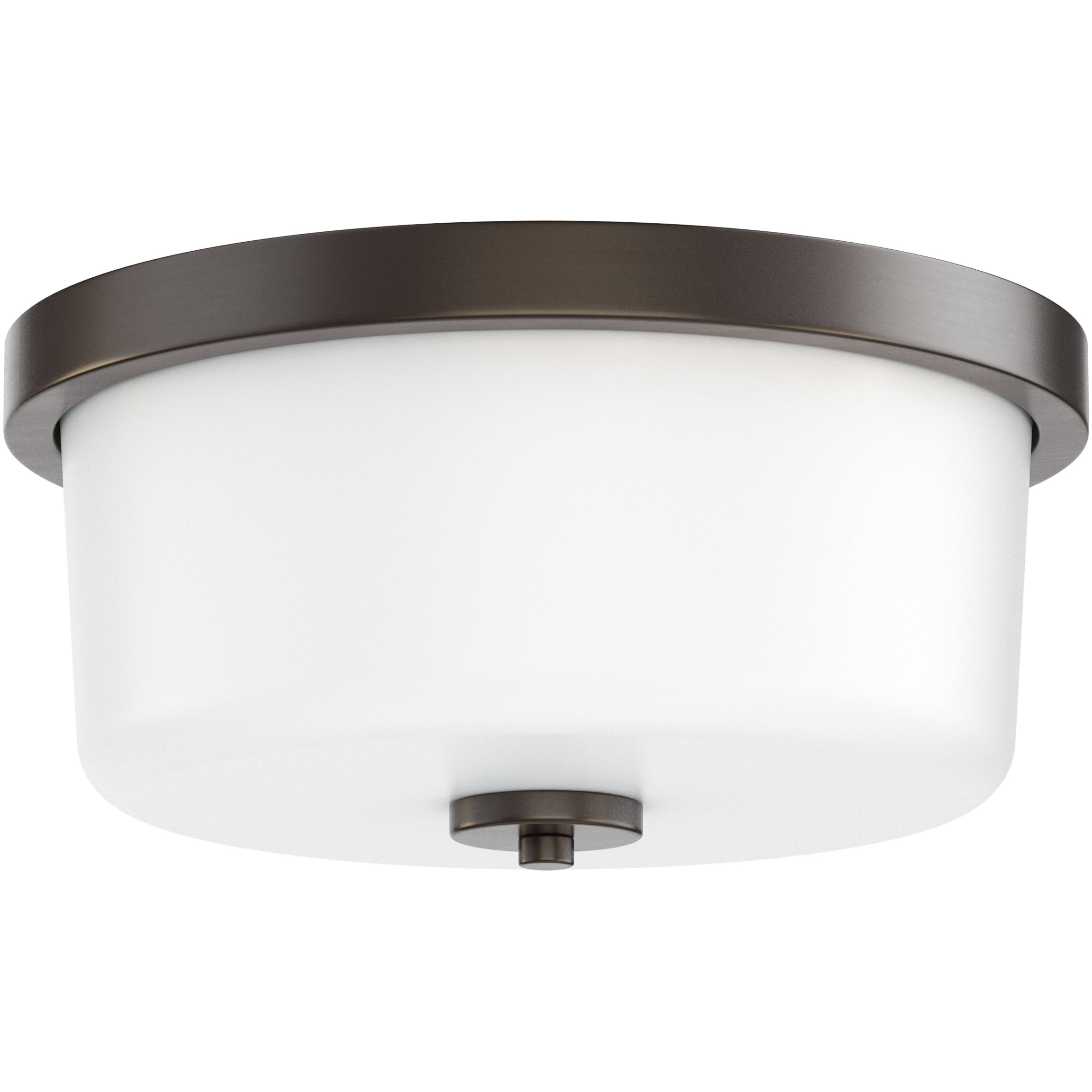 Fuller 2 Light 11.75 inch Oil Rubbed Bronze Flush Mount Ceiling Light in White