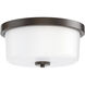 Fuller 2 Light 11.75 inch Oil Rubbed Bronze Flush Mount Ceiling Light in White