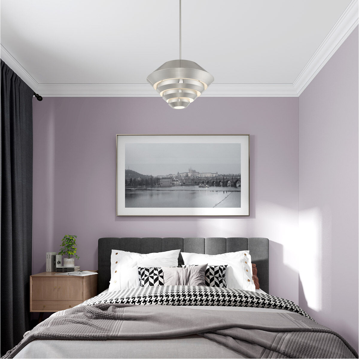 Amsterdam 1 Light 18 inch Brushed Nickel Mini Pendant Ceiling Light