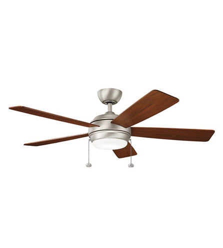Starkk 52 inch Brushed Nickel with Walnut Blades Ceiling Fan
