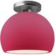 Radiance LED 7 inch Cerise and Brushed Nickel Semi Flush Ceiling Light