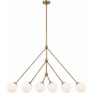 Omni 6 Light 46.5 inch Aged Brass Chandelier Ceiling Light