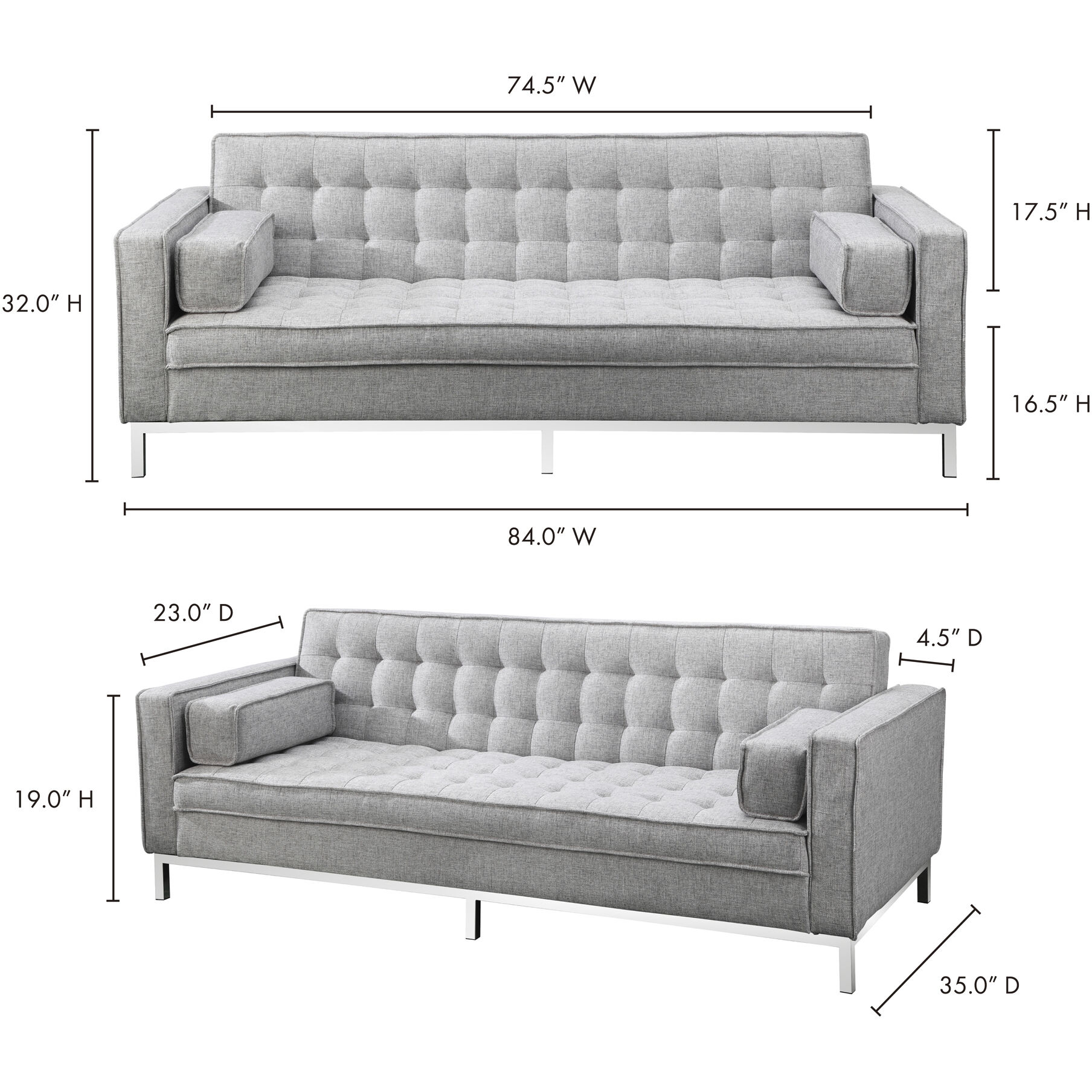 Covella Grey Sofa Bed