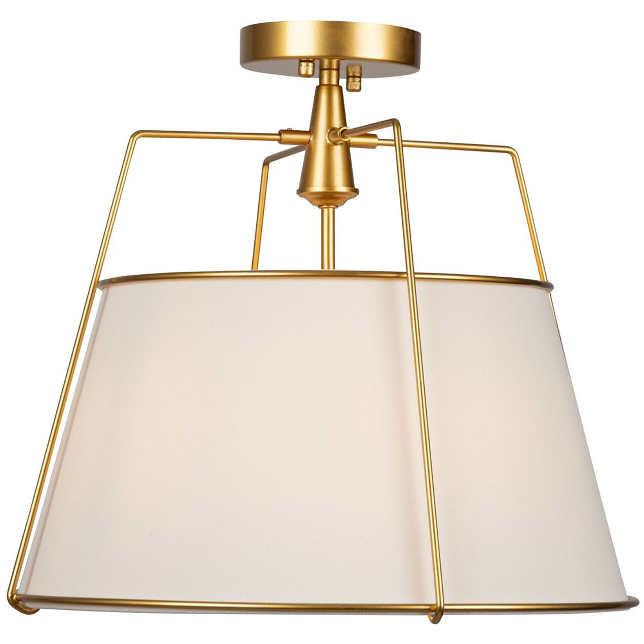 Pullman LED 17 inch Brass Semi-Flush Mount Ceiling Light