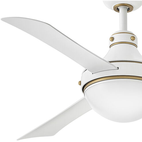 Oliver 50 inch Matte White with Heritage Brass with Matte White Blades Fan