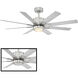 Renegade 52 inch Brushed Nickel Titanium with Titanium Blades Downrod Ceiling Fan in 2700K