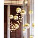 Grapes LED 27 inch Brass Pendant Ceiling Light in Assorted