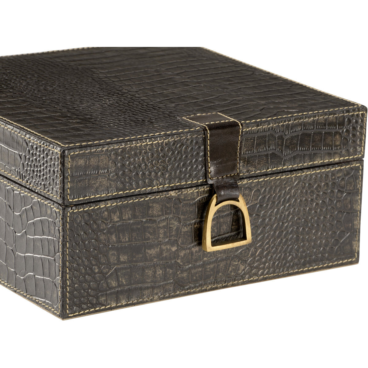 Wildwood 8 inch Black Crocodile Box