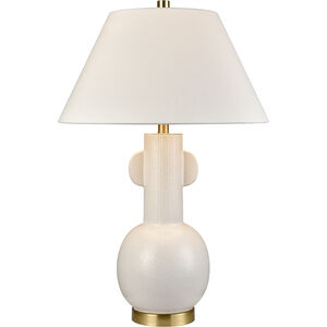 Avrea 30 inch 9.50 watt White Glazed and Honey Brass Table Lamp Portable Light