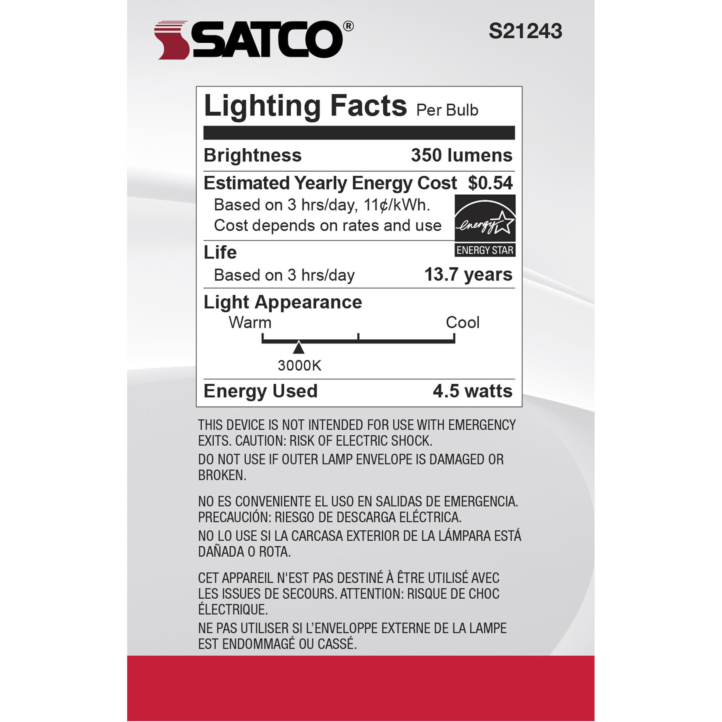 Lumos LED Medium Medium 4.50 watt 3000K LED Filament