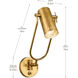 Ruehl 14 inch 9 watt Lacquered Brass Swing Arm Wall Sconce Wall Light