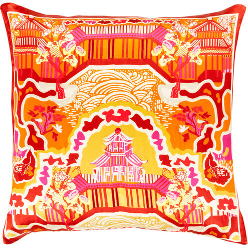 Geisha 18 inch Dark Purple, Bright Red, Bright Purple Pillow Kit