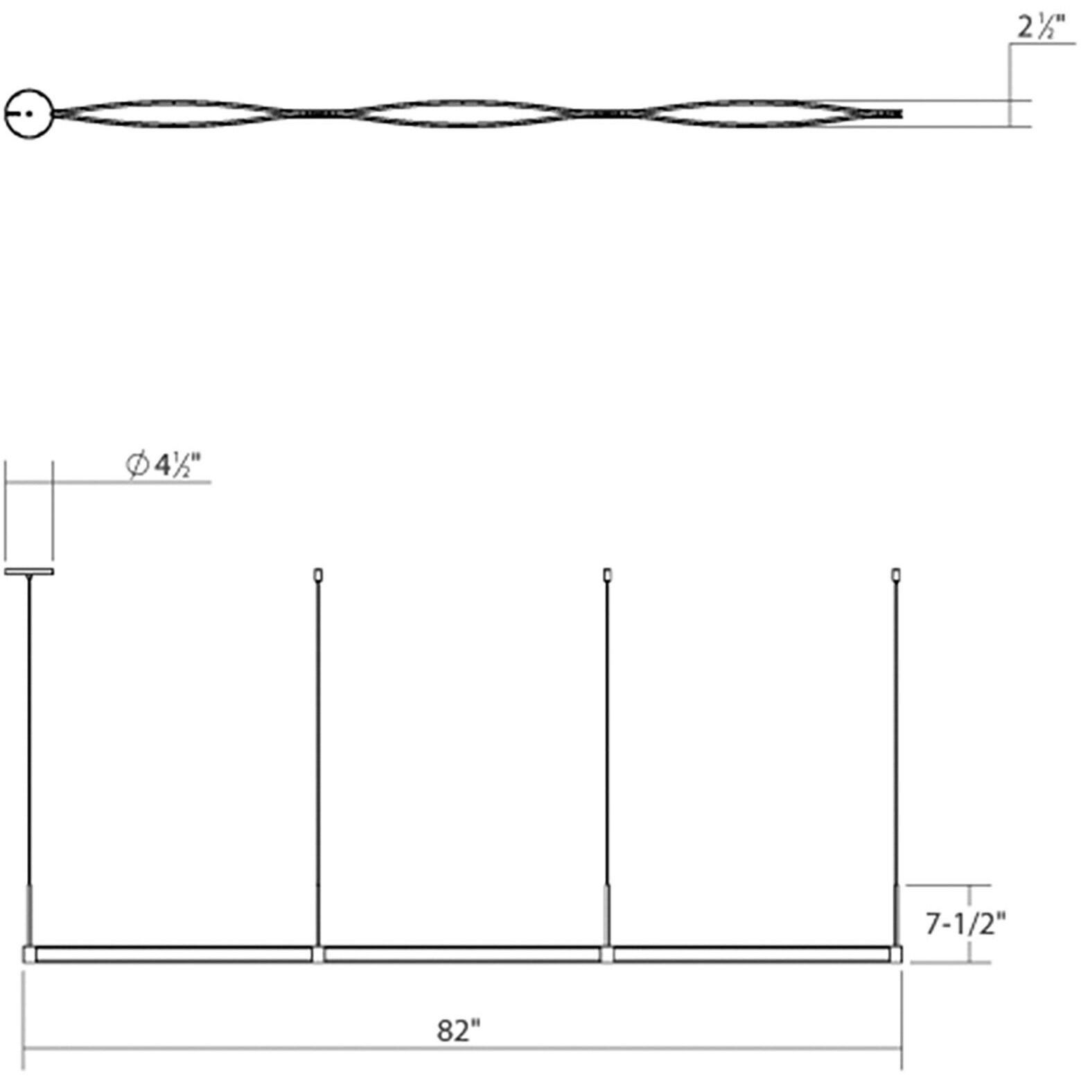 Ola LED 82 inch Satin Black Pendant Ceiling Light