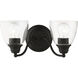 Montgomery 2 Light 14 inch Black Vanity Sconce Wall Light