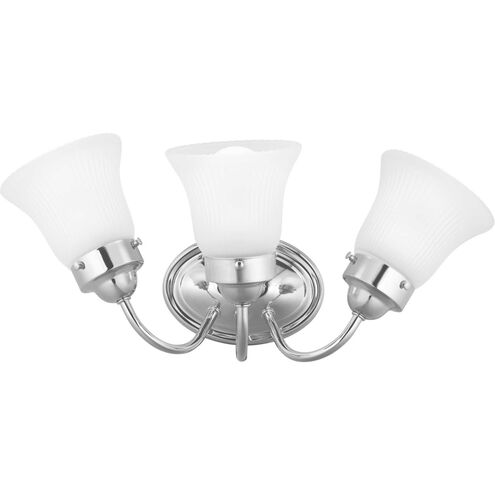 Fluted Glass 3 Light 16.00 inch Bathroom Vanity Light