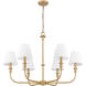 Tova 6 Light 36.5 inch Rubbed Brass Chandelier Ceiling Light