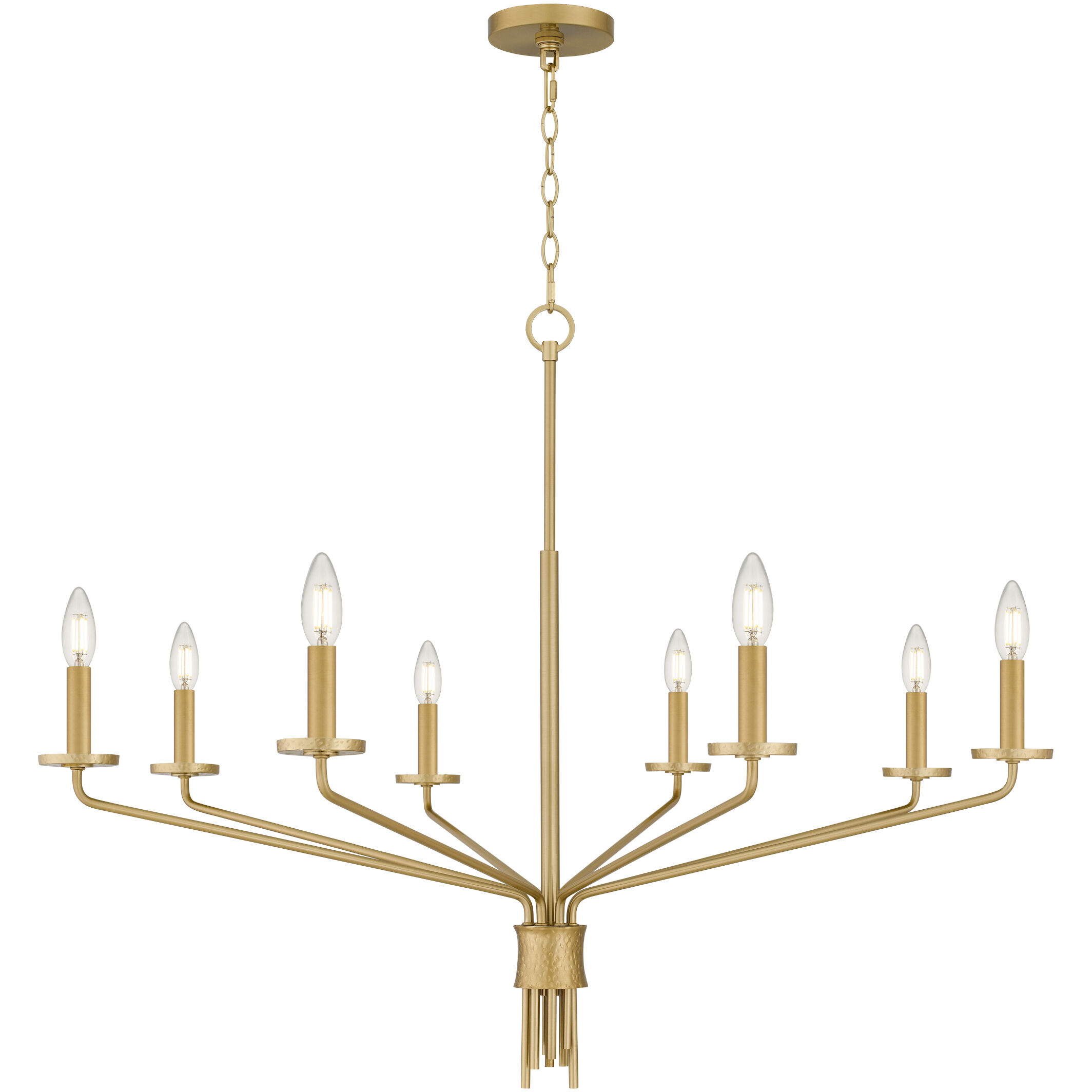 Alexander 8 Light 40 inch Brushed Gold Chandelier Ceiling Light