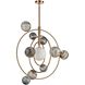 Orbital LED 35 inch Aged Brass Chandelier Ceiling Light