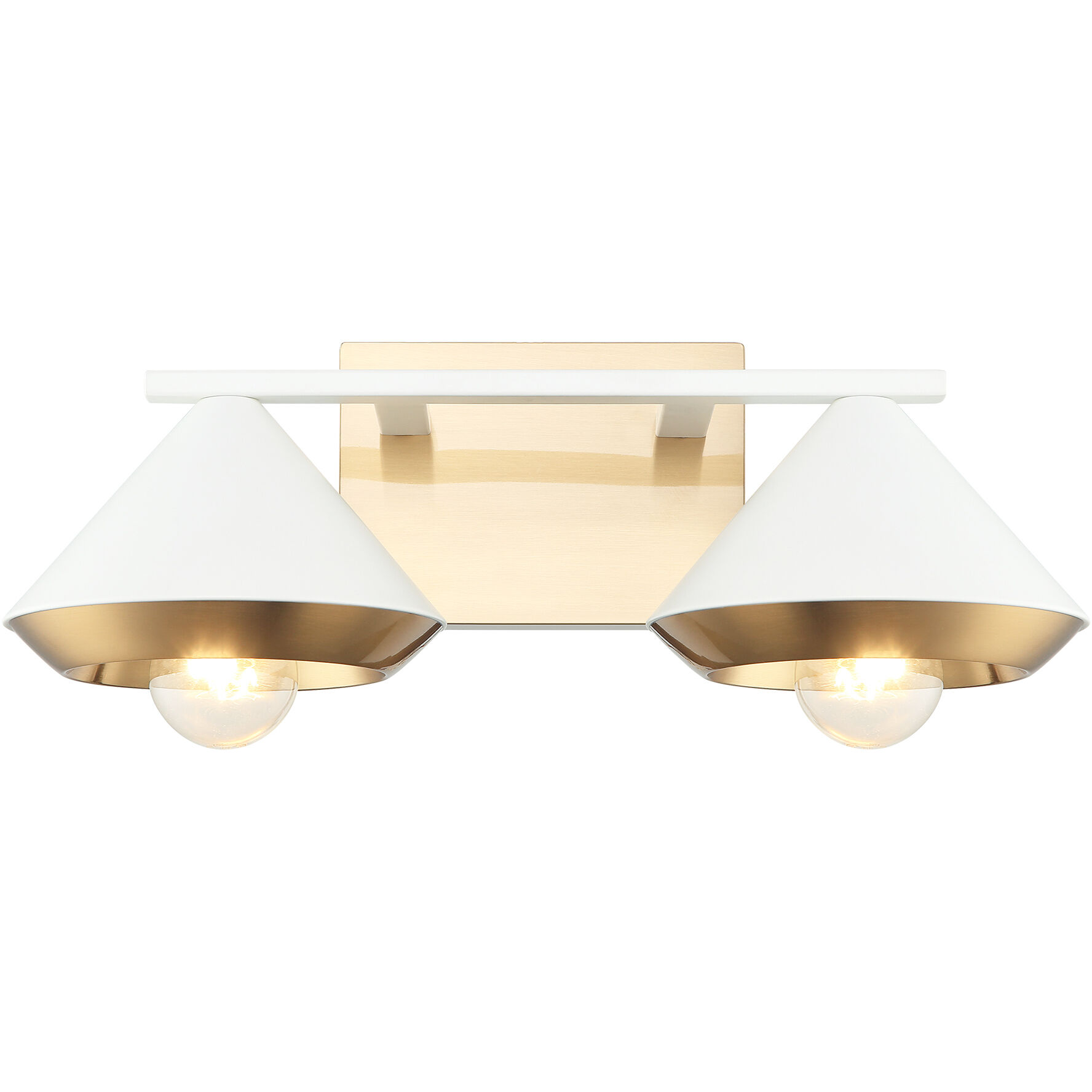 Velax 2 Light 16 inch White Wall Sconce Wall Light in White and Aged Gold Brass