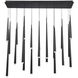 Cascade LED 12 inch Black Multi-Light Pendant Ceiling Light in 23, Linear, 37in.