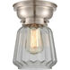 Aditi Chatham LED 6 inch Brushed Satin Nickel Flush Mount Ceiling Light in Clear Glass, Aditi