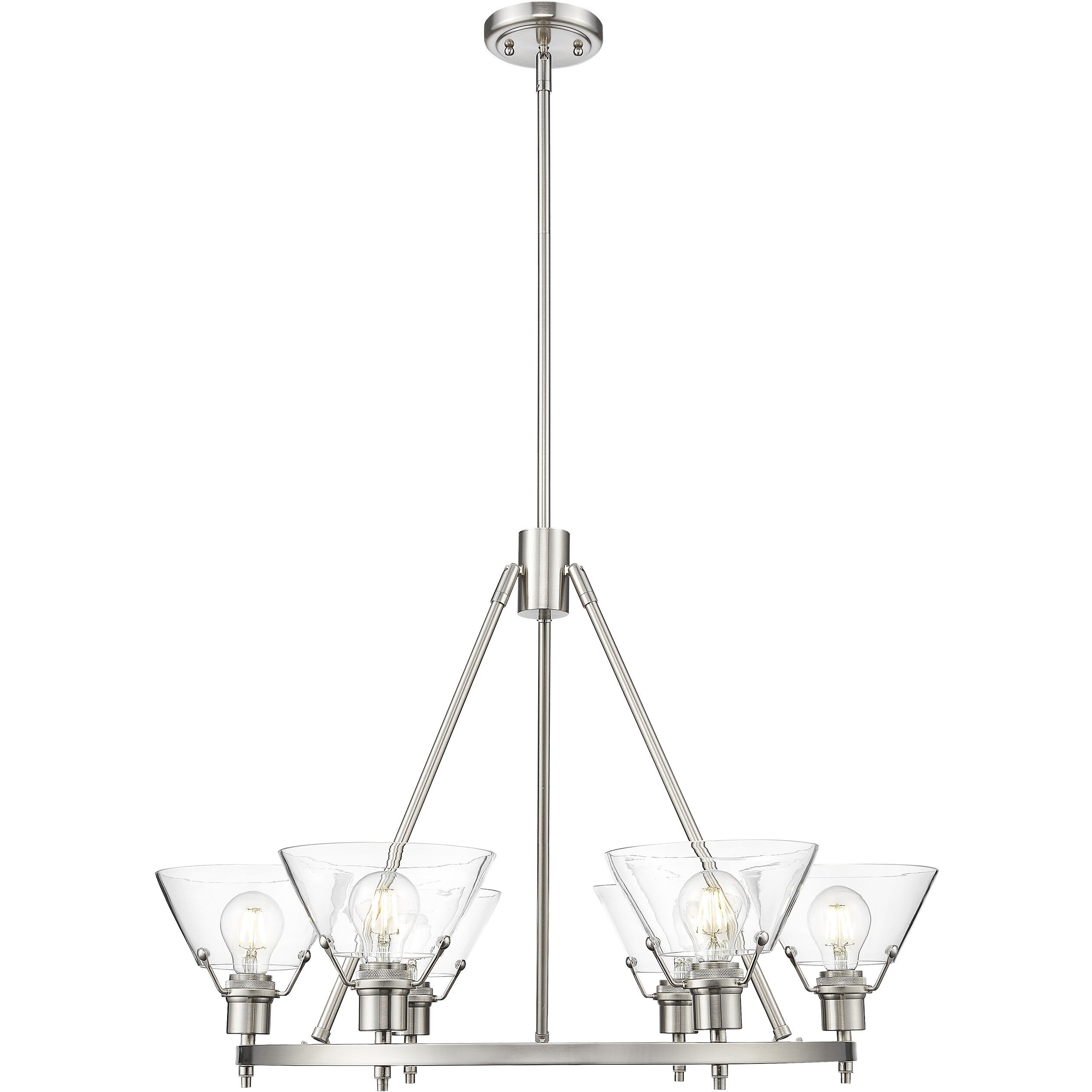 Yep Orwell 29 inch 60.00 watt Pewter Chandelier Ceiling Light in Clear Glass