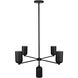 Nola 5 Light 30.63 inch Black Chandelier Ceiling Light in Matte Opal Glass