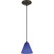 Martini LED 7 inch Oil Rubbed Bronze Pendant Ceiling Light in Cobalt
