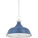 Painted No. 1 4 Light 23.5 inch Polished Nickel/Soft French Blue Pendant Ceiling Light