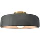 Radiance Collection - Spire 1 Light 13 inch Gloss Grey and Brushed Brass Semi-Flush Ceiling Light in Replaceable Bulb, Gloss Gray, 13W x 6H, Form+Finish+Function