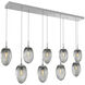 Meteo Incandescent 9 Light Classic Silver Linear Pendant Ceiling Light in Smoke, Multi-Pendant