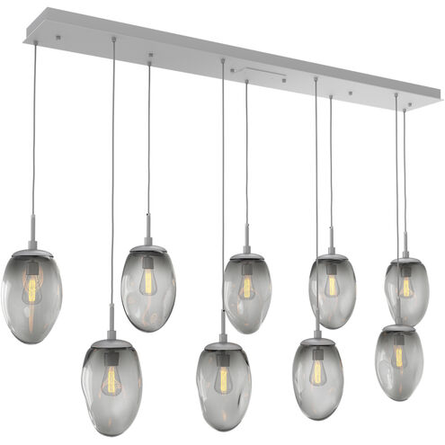 Meteo Incandescent 9 Light Classic Silver Linear Pendant Ceiling Light in Smoke, Multi-Pendant