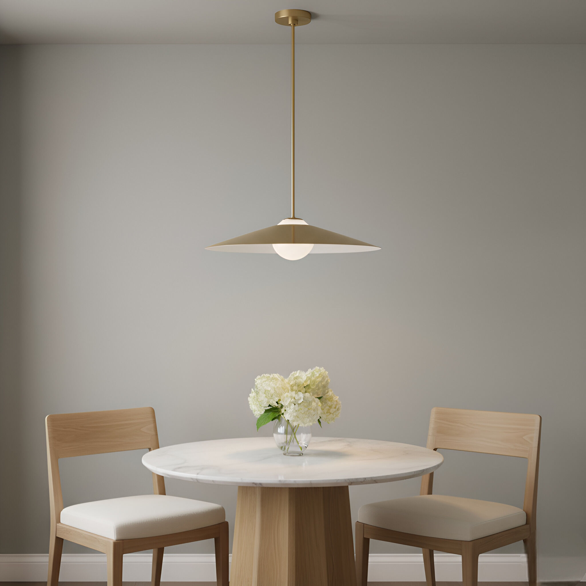 Drew & Jonathan Astra 1 Light 24 inch Satin Brass Pendant Ceiling Light, Medium