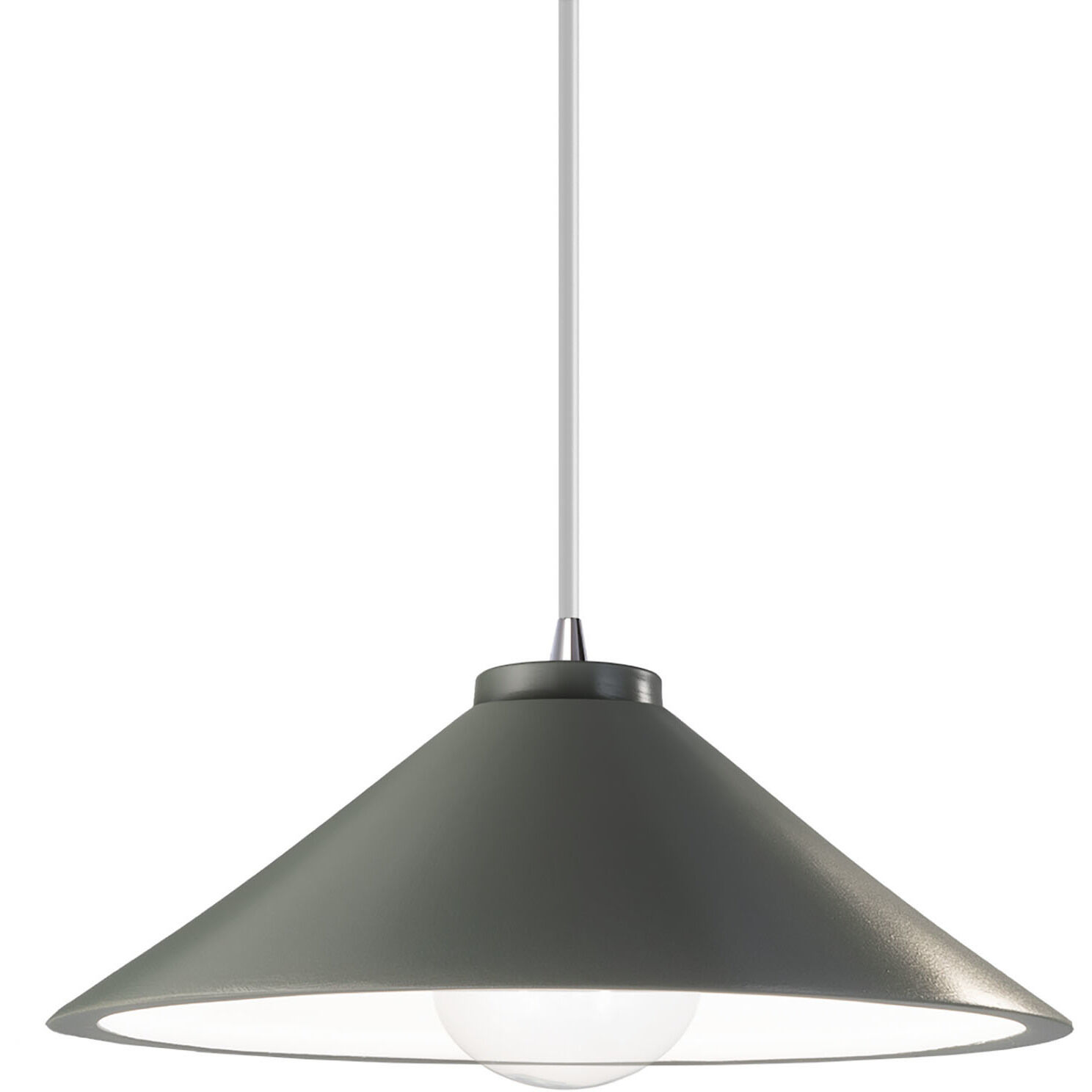 Radiance Collection 1 Light 11.75 inch Pewter Green with Polished Chrome Pendant Ceiling Light