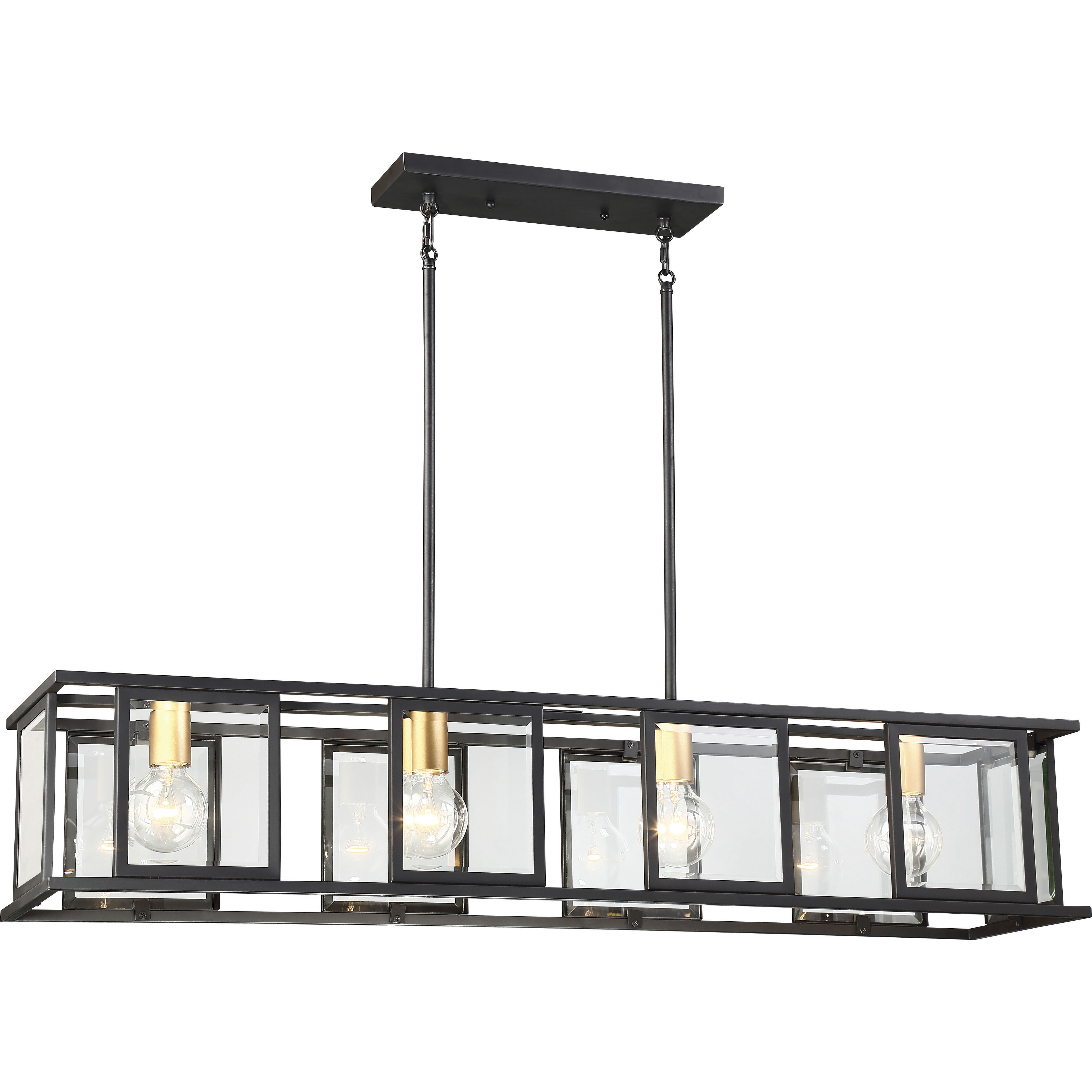 Payne 4 Light 42 inch Midnight Bronze Trestle Ceiling Light