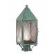 Ashford 1 Light 19.25 inch Verde Green Post Lantern in Seedy Glass, X Wire Pattern, Brass Traditions by InnovationsLighting