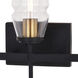 Warren LED 22 inch Matte Black and Brushed Brass Bathroom Light Wall Light in 3