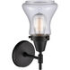 Caden LED 6 inch Matte Black Sconce Wall Light in Clear Glass