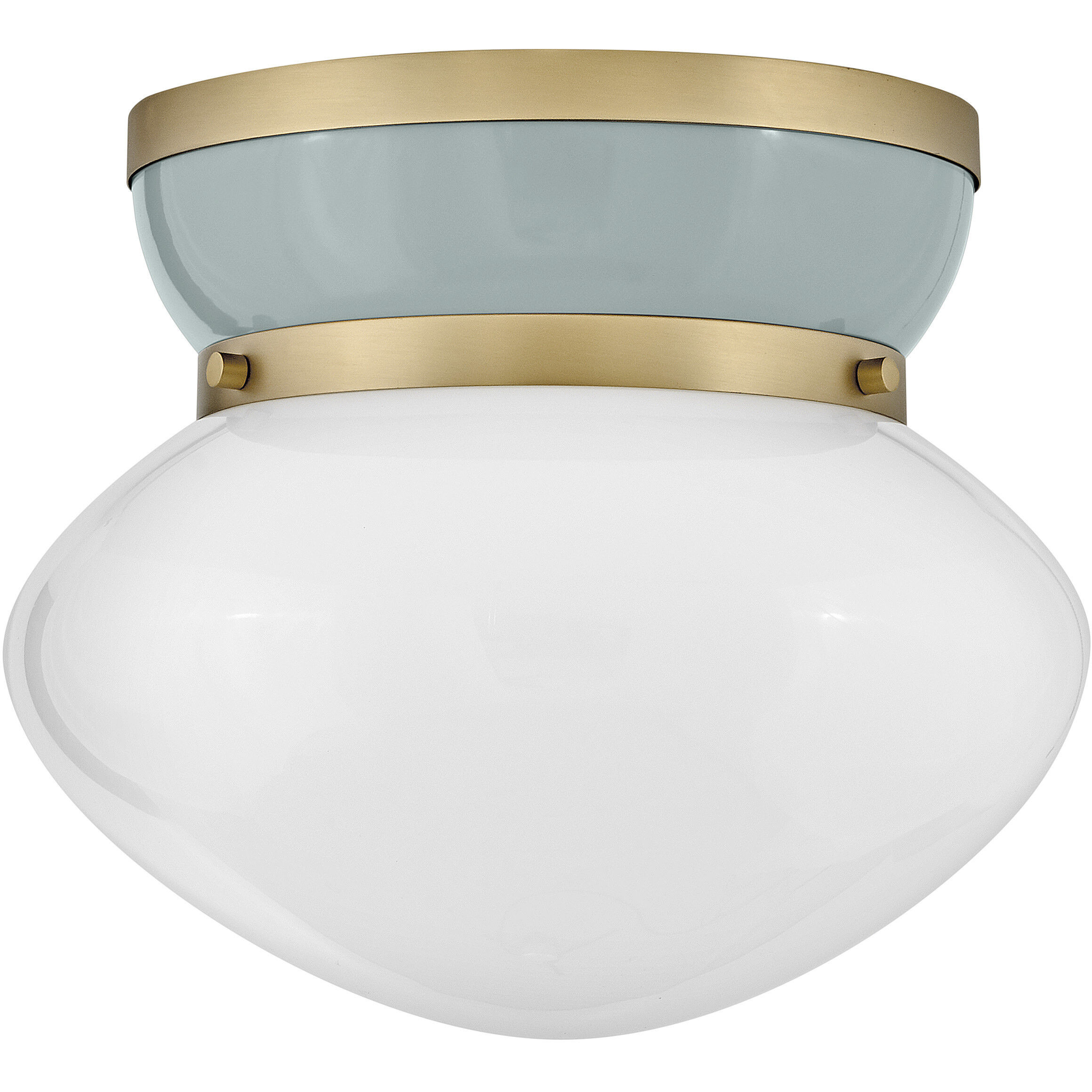 Lucy 1 Light 12 inch Lacquered Brass with Seafoam Flush Mount Ceiling Light