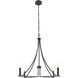Contemporary 4 Light 30 inch Matte Black Chandelier Ceiling Light