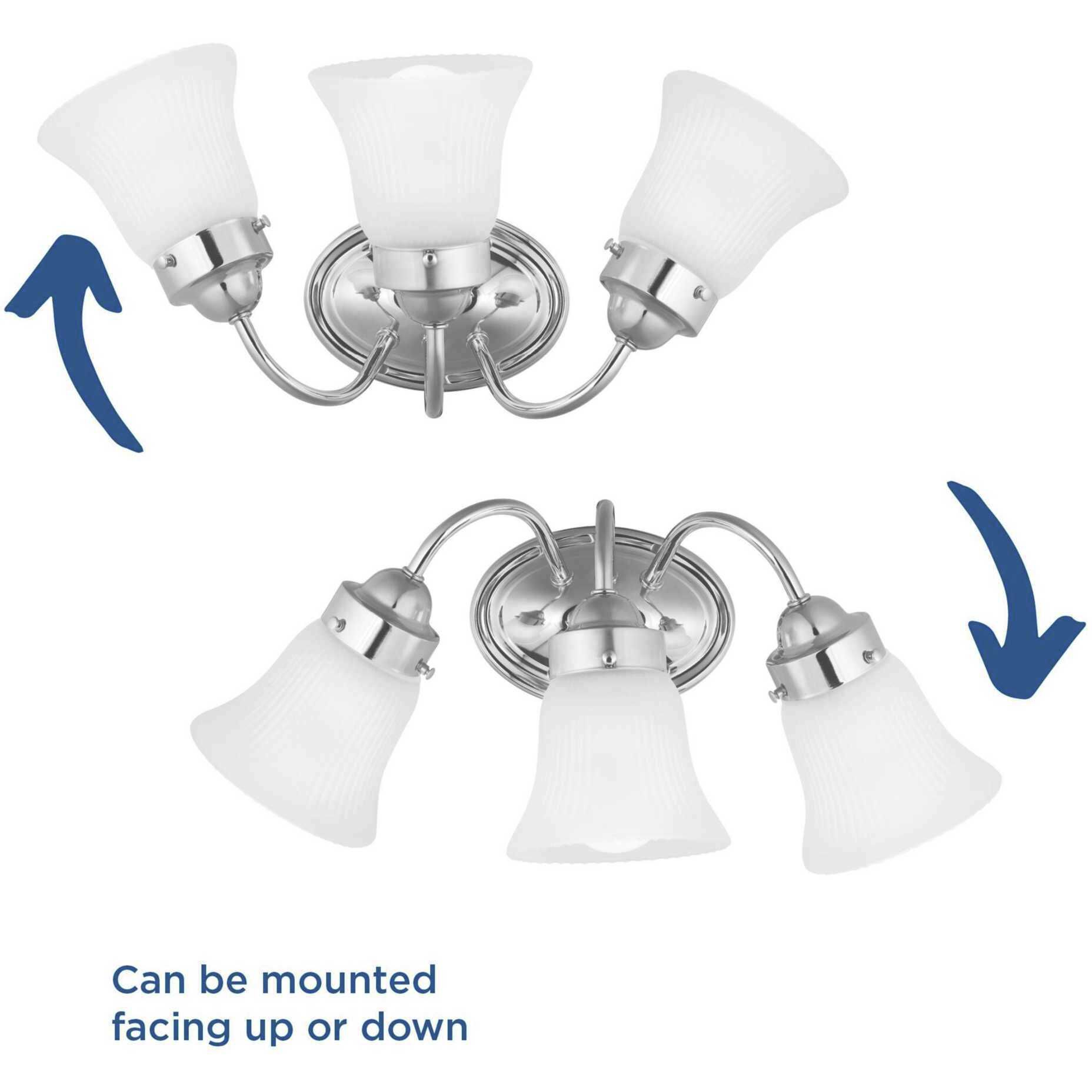 Fluted Glass 3 Light 16 inch Polished Chrome Bath Vanity Wall Light in Etched