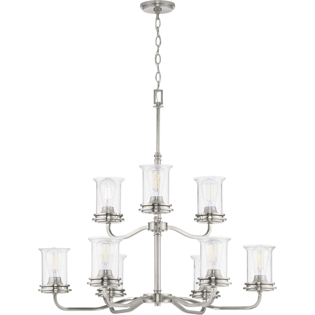 Winslett 9 Light 34.13 inch Brushed Nickel Chandelier Ceiling Light