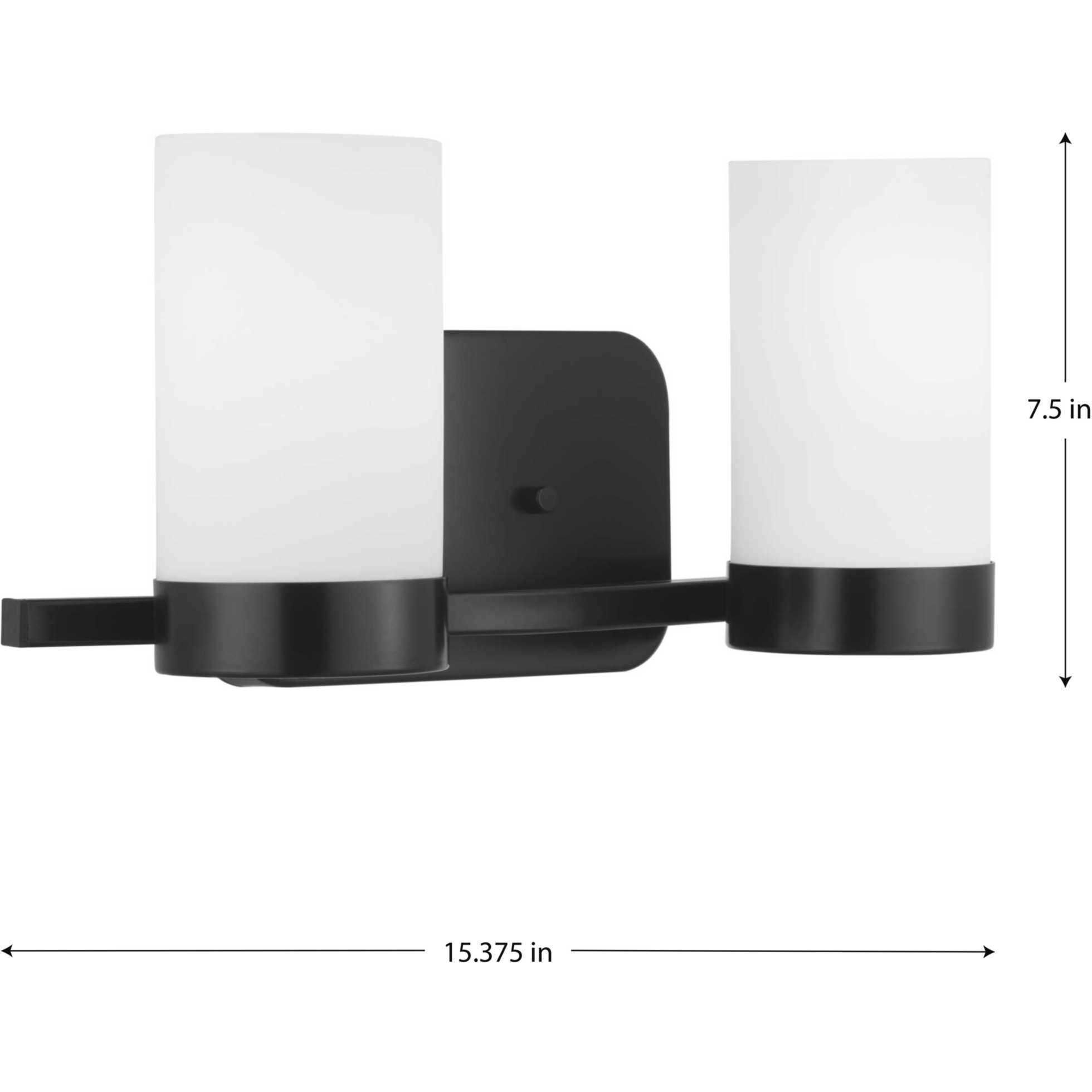 Elevate 2 Light 15 inch Matte Black Bath Vanity Wall Light, Design Series