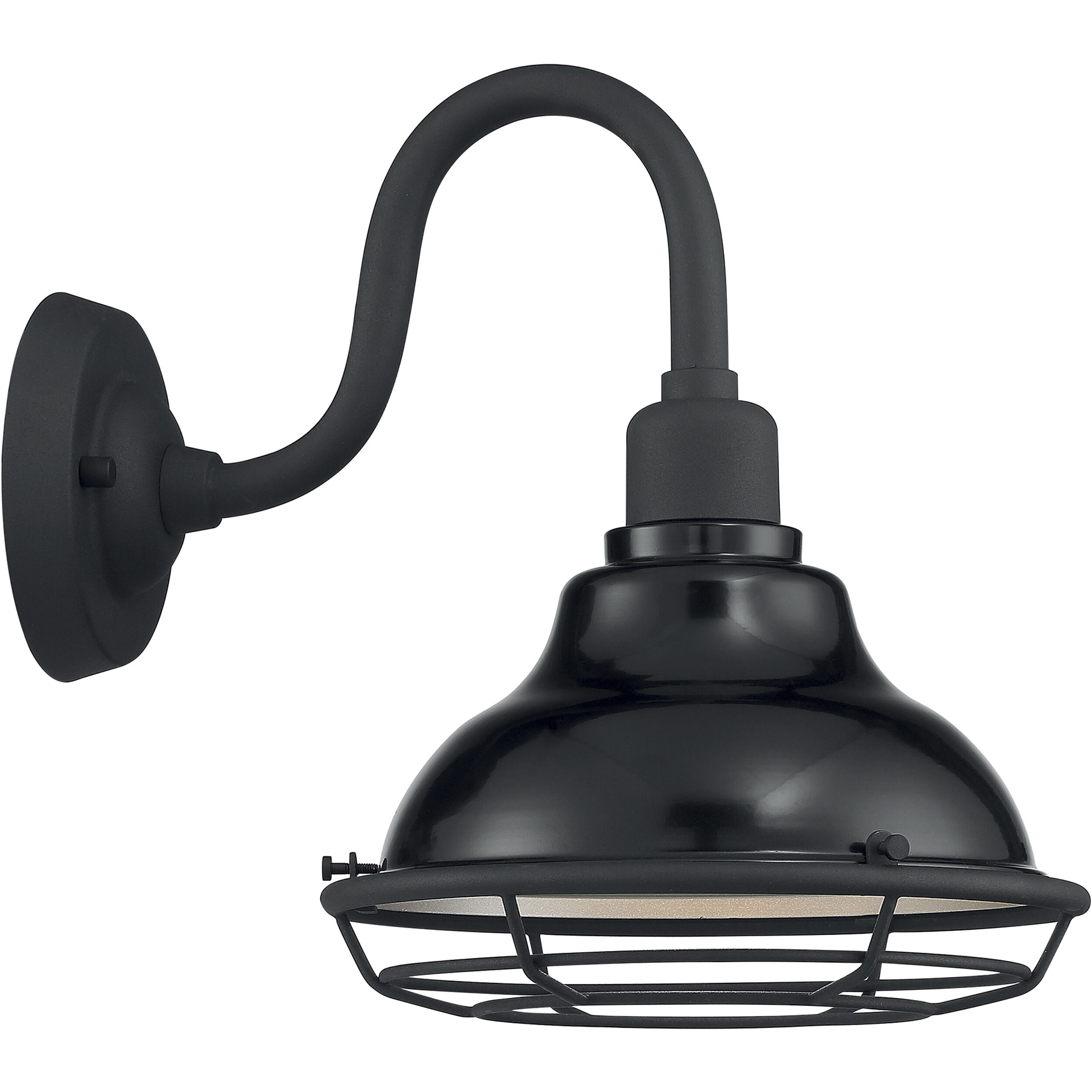 Newbridge 1 Light 12 inch Gloss Black and Silver Outdoor Wall Fixture