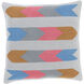 Cotton Kilim 20 X 20 inch Charcoal / Blue / Brown / Beige / Slate Accent Pillow