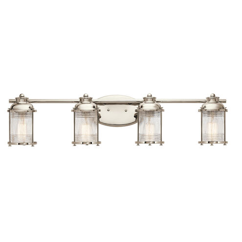 Ashland Bay 4 Light 34 inch Polished Nickel Wall Mt Bath 4 Arm Wall Light