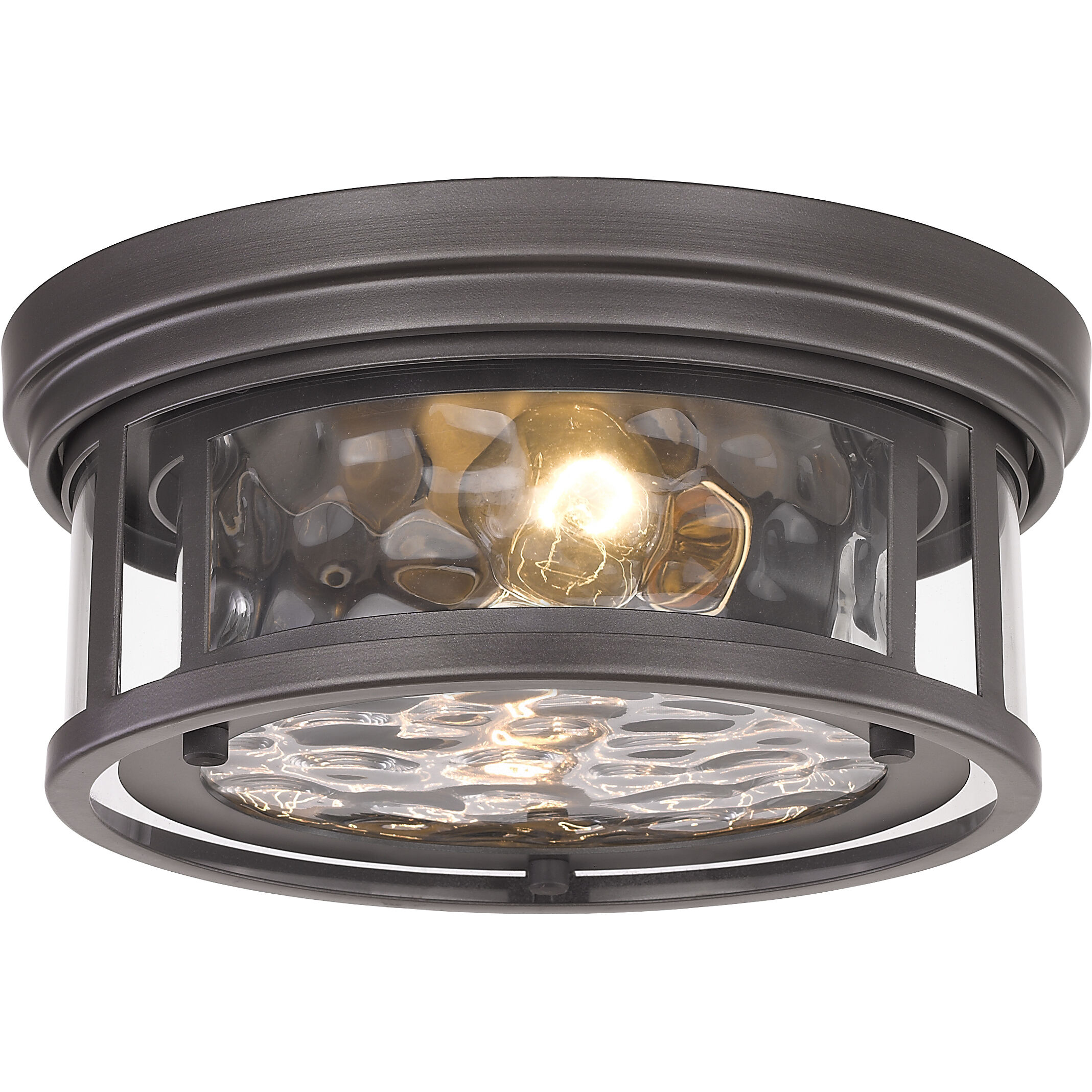 Clarion 2 Light 12 inch Bronze Flush Mount Ceiling Light
